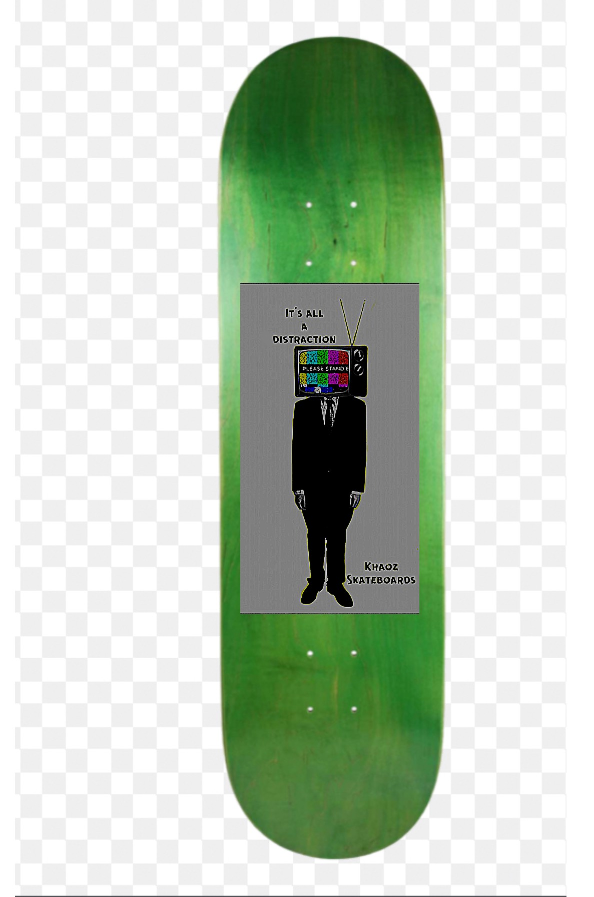 Khaoz Skateboards "TV man" deck